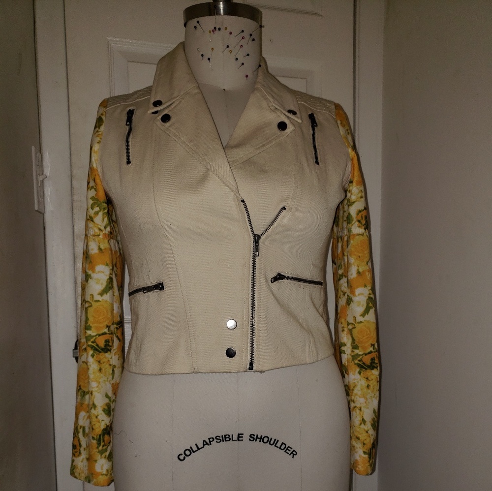EUC Mixed media moto jacket
